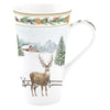 Tányér, étkészlet Karácsonyi porcelán nagy bögre 600 ml szarvasos White Forest díszdobozban
