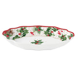 Tálca Karácsonyi porcelán ovális kínáló tál Christmas Berries