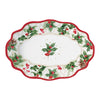 Tálca Karácsonyi porcelán ovális kínáló tál Christmas Berries