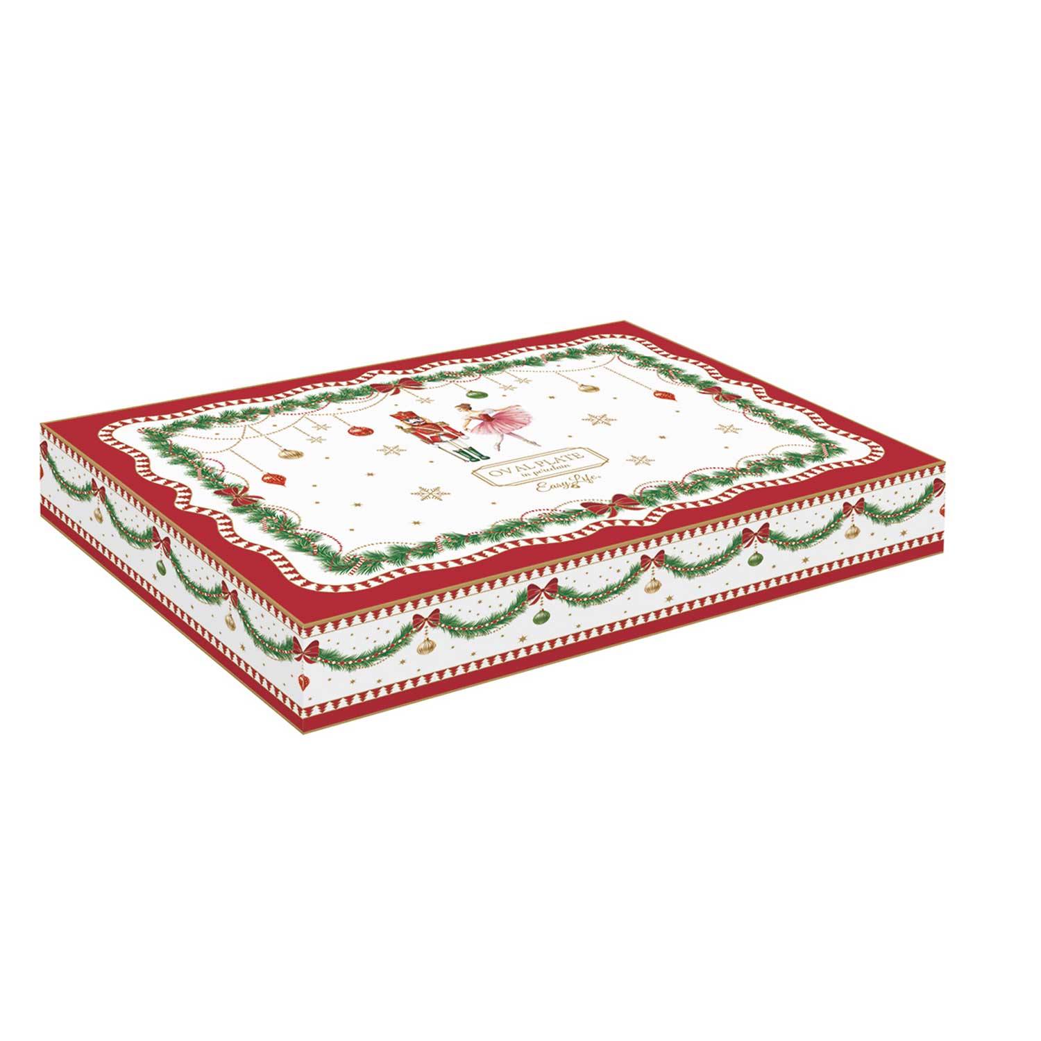 Tányér, étkészlet Karácsonyi porcelán ovális tál diótörős Magie de Noel