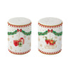 Tányér, étkészlet Karácsonyi porcelán só- borsszóró szett díszdobozban Magie de Noel