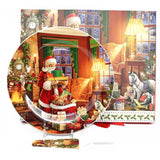 Tányér, étkészlet Karácsonyi porcelán süteményes tál tortalapáttal - 27 cm - Télapós