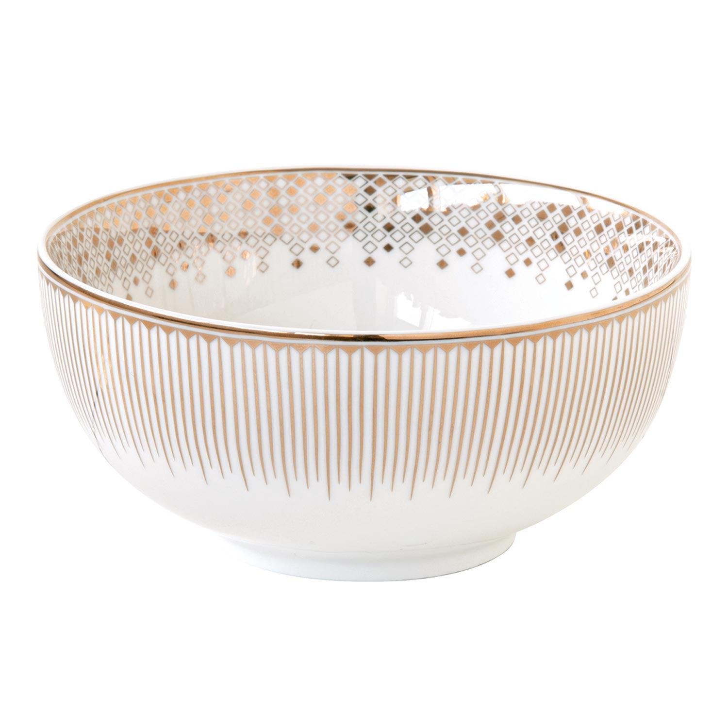 Tálka Karácsonyi porcelán tálka 12 cm fehér arany Festive
