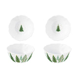 Tálka Karácsonyi porcelán tálka szett 2 db fenyőfa dísszel