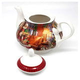 Tányér, étkészlet Karácsonyi porcelán teáskanna - 800 ml - Télapós