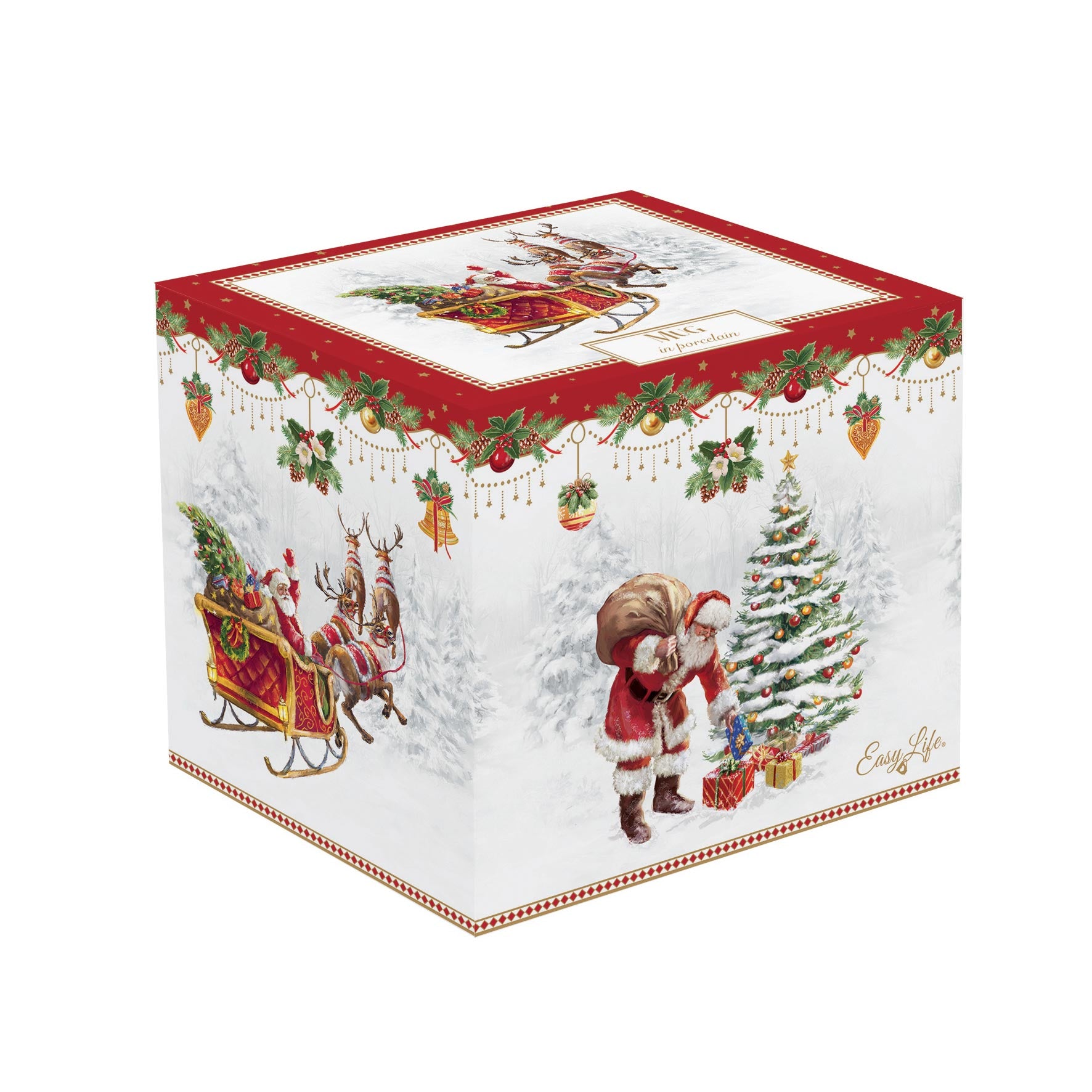 Tányér, étkészlet Karácsonyi porcelán télapós bögre Nostalgic Christmas Time