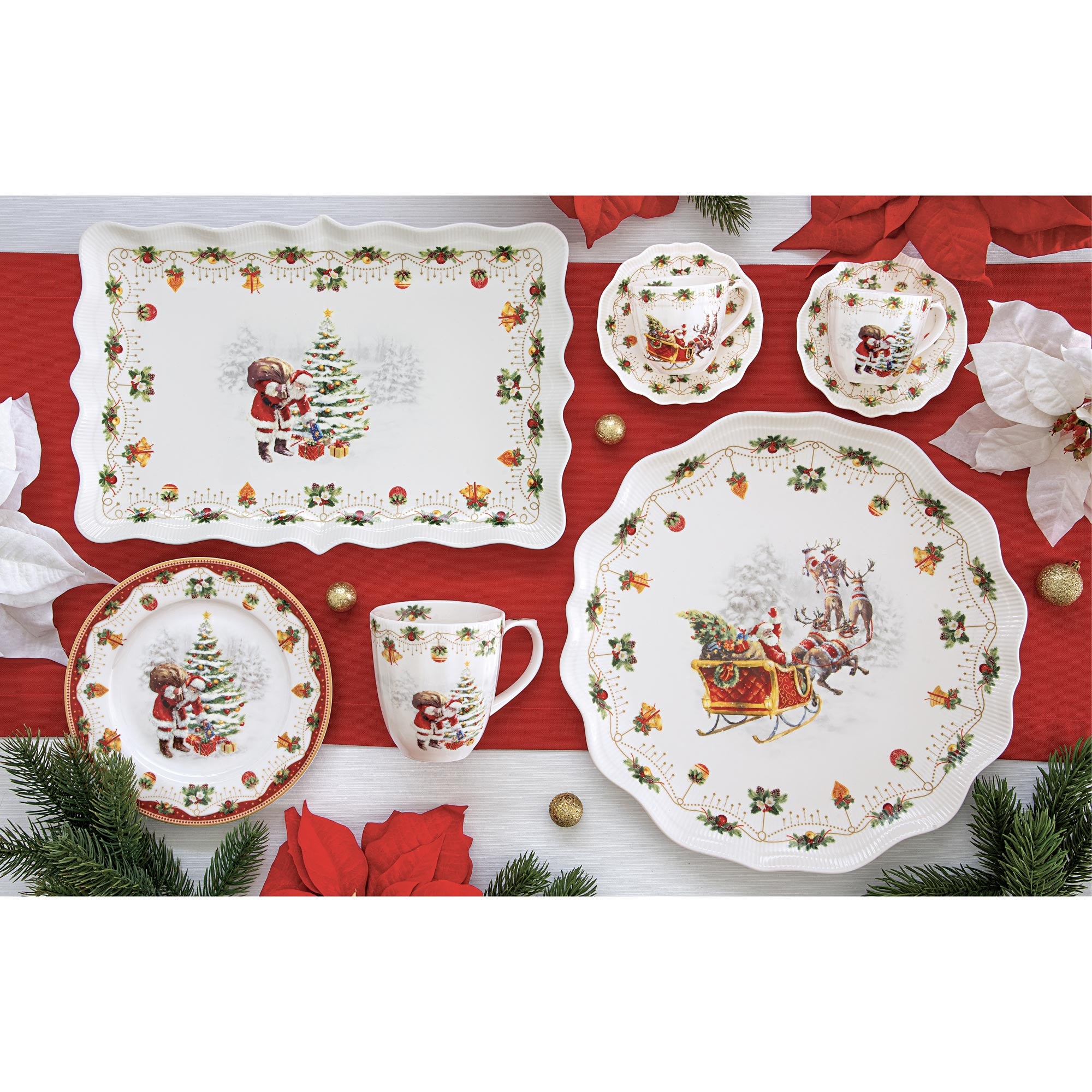 Tányér, étkészlet Karácsonyi porcelán télapós bögre Nostalgic Christmas Time