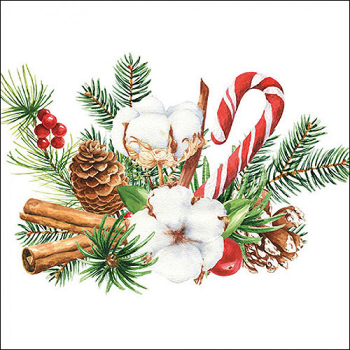 Gyertya Karácsonyi szalvéta 33x33 cm Christmas arrangement