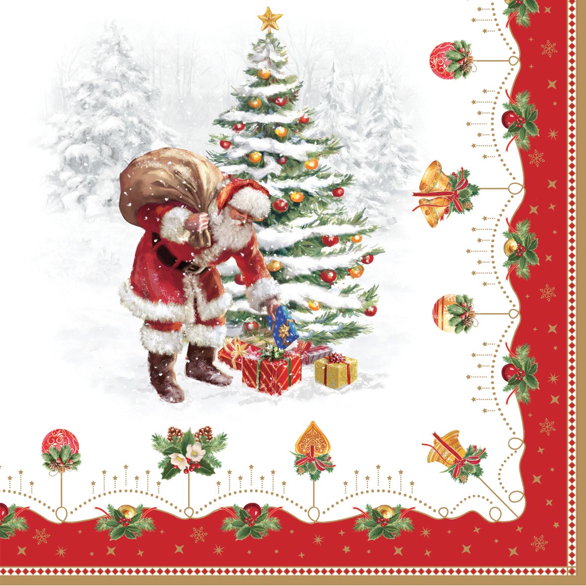 Tányér, étkészlet Karácsonyi szalvéta 33x33 cm Christmas Time