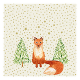 Szalvéta Karácsonyi szalvéta 33x33 cm Snowflakes & Fox