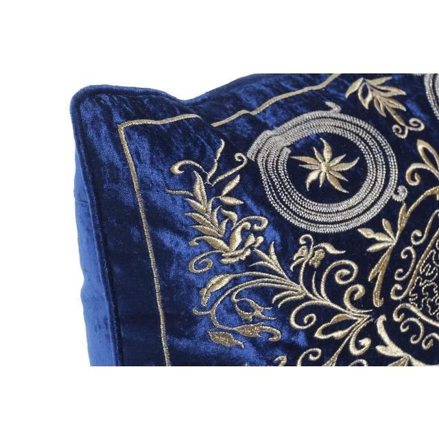 Kék arany mintás díszpárna bársony poliészter 50X10X30 cm