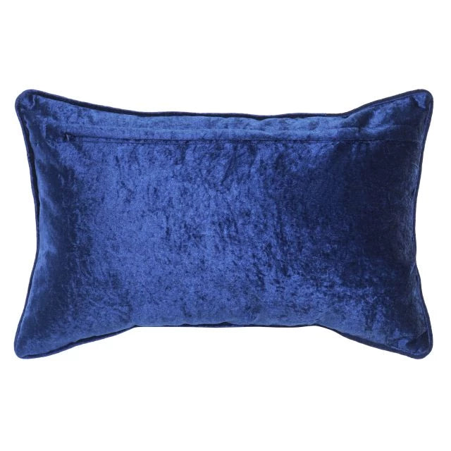 Kék arany mintás díszpárna bársony poliészter 50X10X30 cm