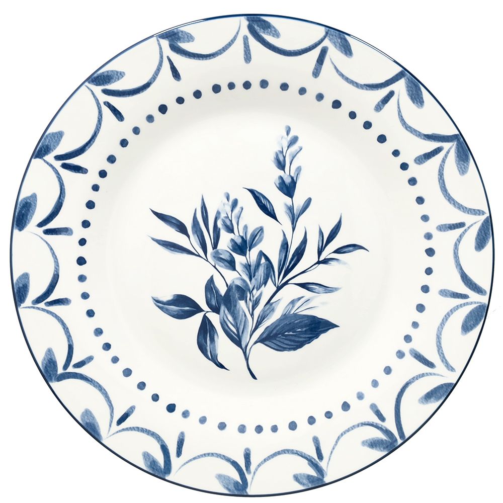 Kék fehér virágos 18 részes porcelán étkészlet Tognana LOIRA