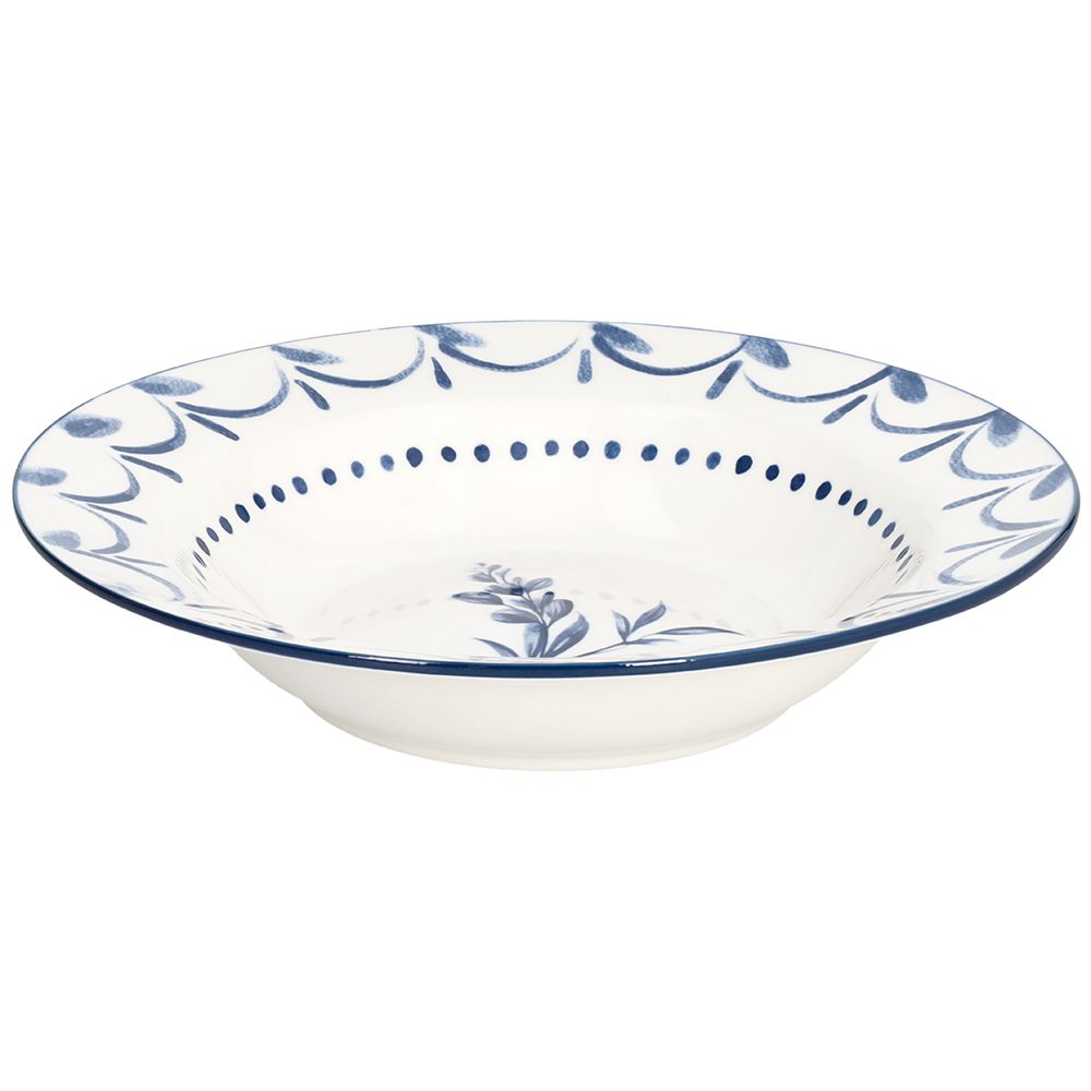 Kék fehér virágos 18 részes porcelán étkészlet Tognana LOIRA