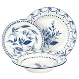Kék fehér virágos 18 részes porcelán étkészlet Tognana LOIRA