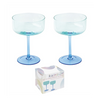 Kék színes pezsgős üveg pohár 2 db szett 300 ml