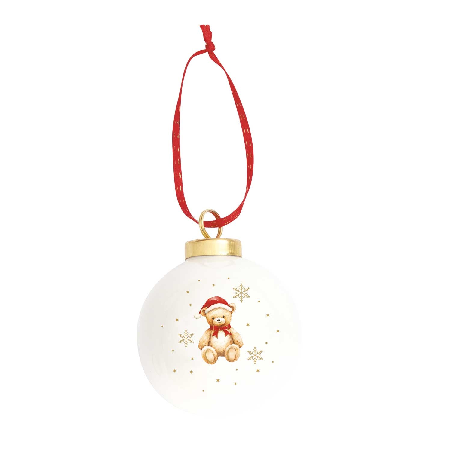 Karácsonyfadísz Kerámia karácsonyi gömbdísz macis Magie de Noel