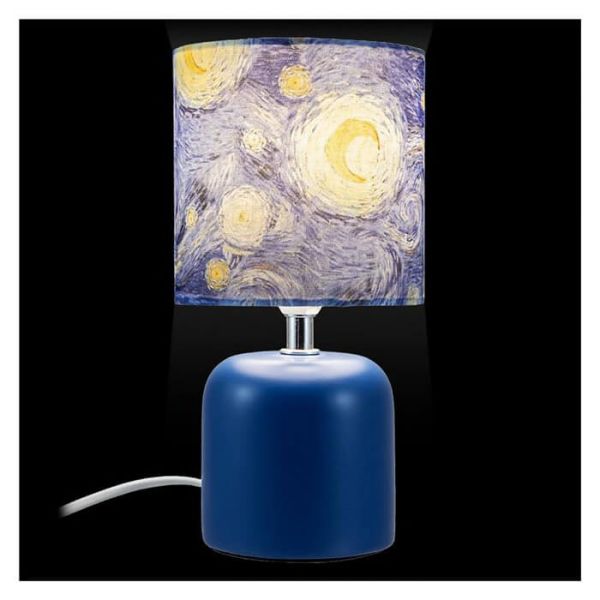 Kerámia kis asztali lámpa Van Gogh Csillagos éjlámpaburával
