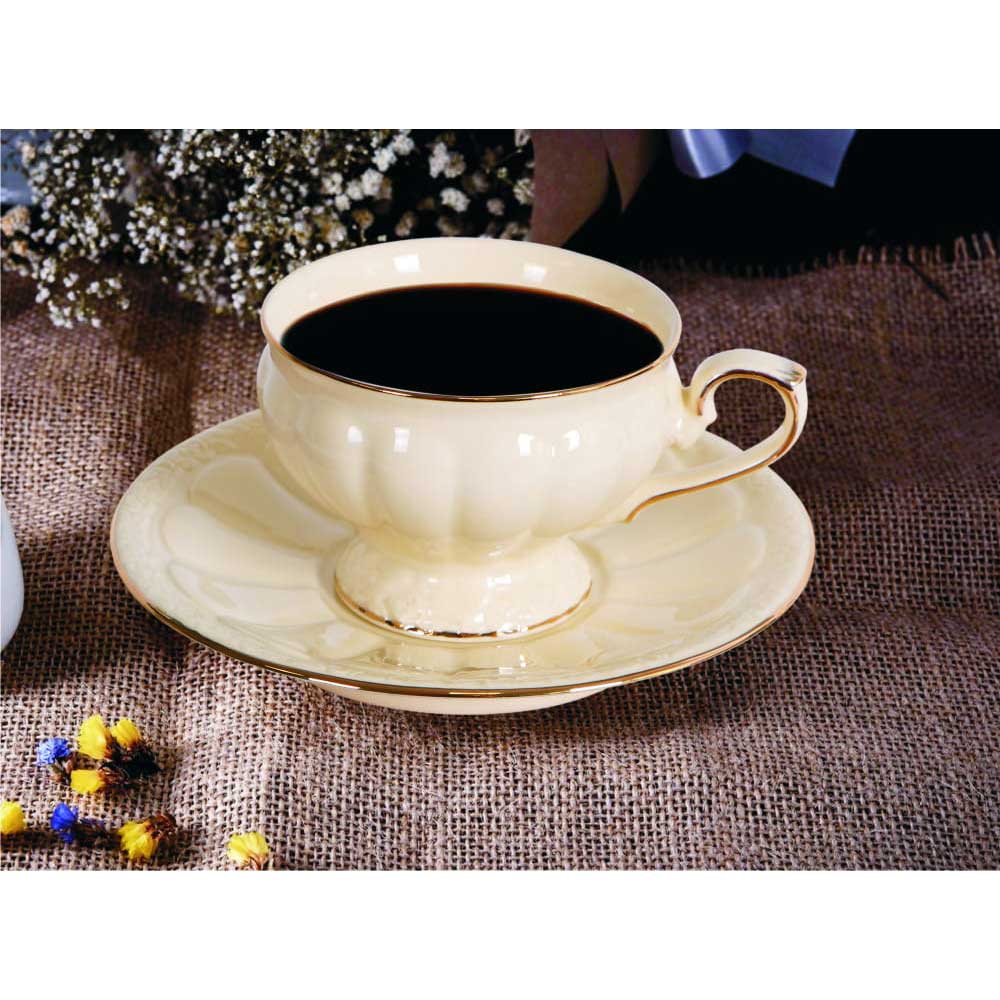 Bögre, csésze Két személyes porcelán csésze aljjal készlet díszdobozban Alba Elegant