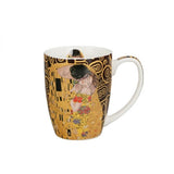 Klimt porcelán bögre - 360 ml - A csók/Életfa / barna