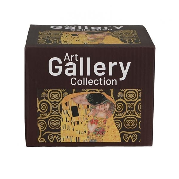 Klimt nagyméretű porcelán bögre 600 ml – A csók és Életfa – barna