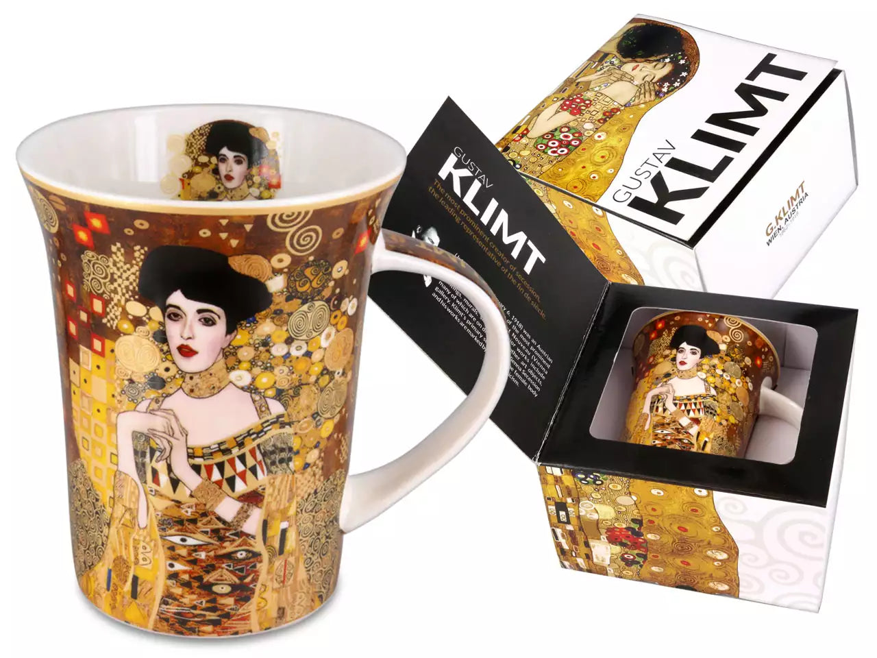 Bögre, csésze Klimt porcelán bögre díszdobozban Adele Bloch 350 ml