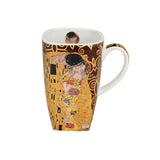 Klimt porcelán bögre - nagyméretű 650 ml - A csók/Életfa / barna