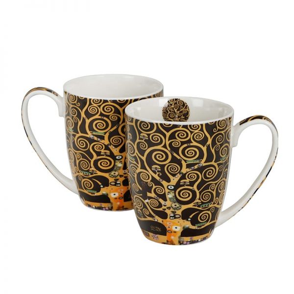 Klimt porcelán bögre szett – 2 darabos 360 ml – díszdobozos – Életfa