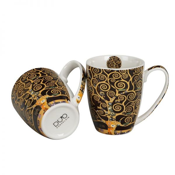 Klimt porcelán bögre szett – 2 darabos 360 ml – díszdobozos – Életfa
