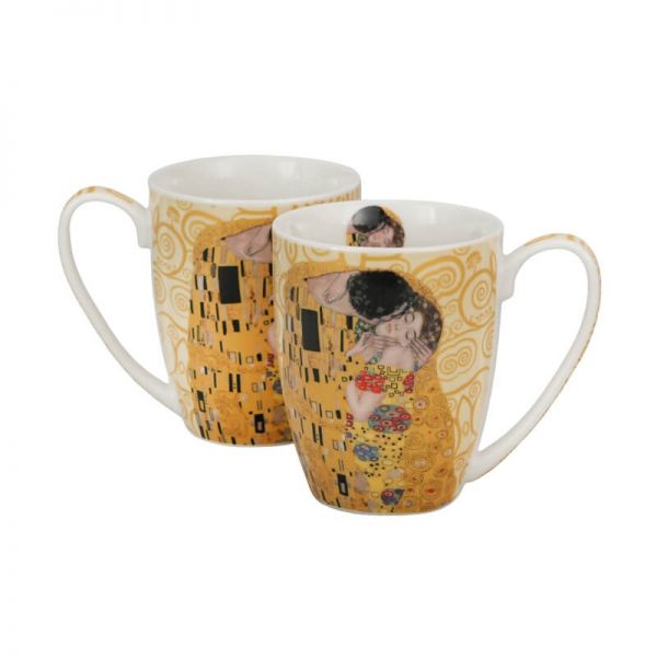 Klimt porcelán bögre szett - 2 darabos 360 ml - The Kiss ecru