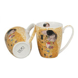 Klimt porcelán bögre szett - 2 darabos 360 ml - The Kiss ecru