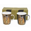 Klimt porcelán bögre szett díszdobozban - 400 ml - fekete és aranybarna