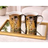 Klimt porcelán bögre szett díszdobozban - 400 ml - fekete és aranybarna