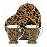 Klimt porcelán bögre szett kanállal szív alakú díszdobozban - 300 ml - Életfa