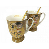 Klimt porcelán bögre szett kanállal díszdobozban - 300 ml - A Csók