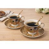 Klimt porcelán csésze készlet 230 ml kanállal- 2 személyes - A Csók (Copy)