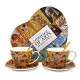 Klimt porcelán csésze készlet 250 ml kanállal - 2 személyes - Életfa / Beteljesülés
