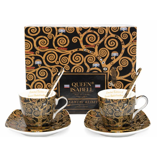 Klimt porcelán espresszó kávés készlet - 2 személyes - Életfa