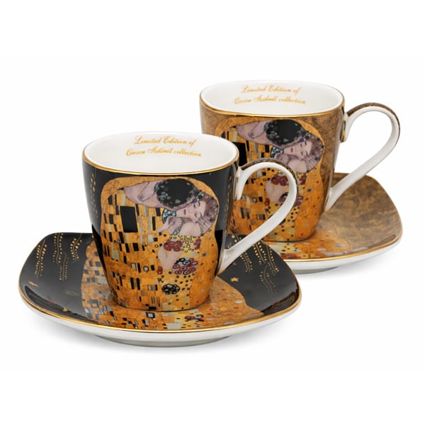 Klimt porcelán espresszó kávés készlet - 2 személyes - A Csók vegyes