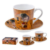 Klimt porcelán eszpresszó csésze aljjal 2 személyes készlet díszdobozban