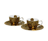 Bögre, csésze Klimt porcelán kávés csésze aljjal két személyes 110 ml Életfa