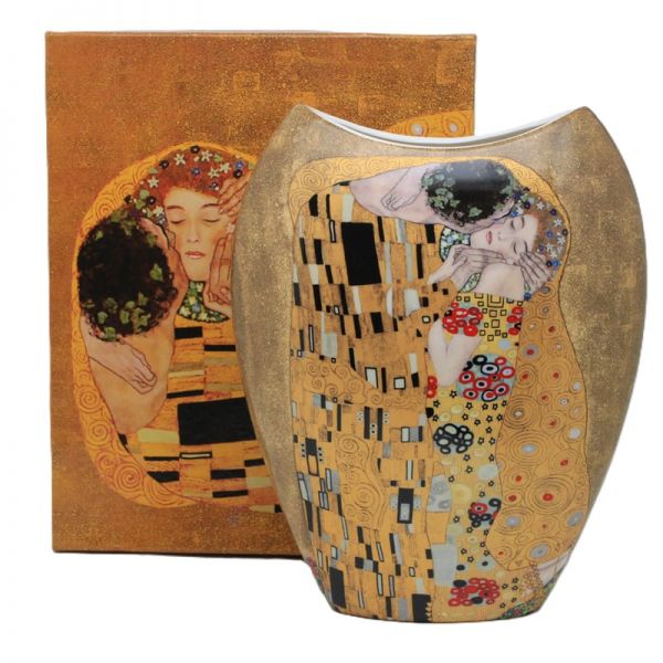 Klimt porcelán váza 25x9x20 cm - The Kiss A Csók