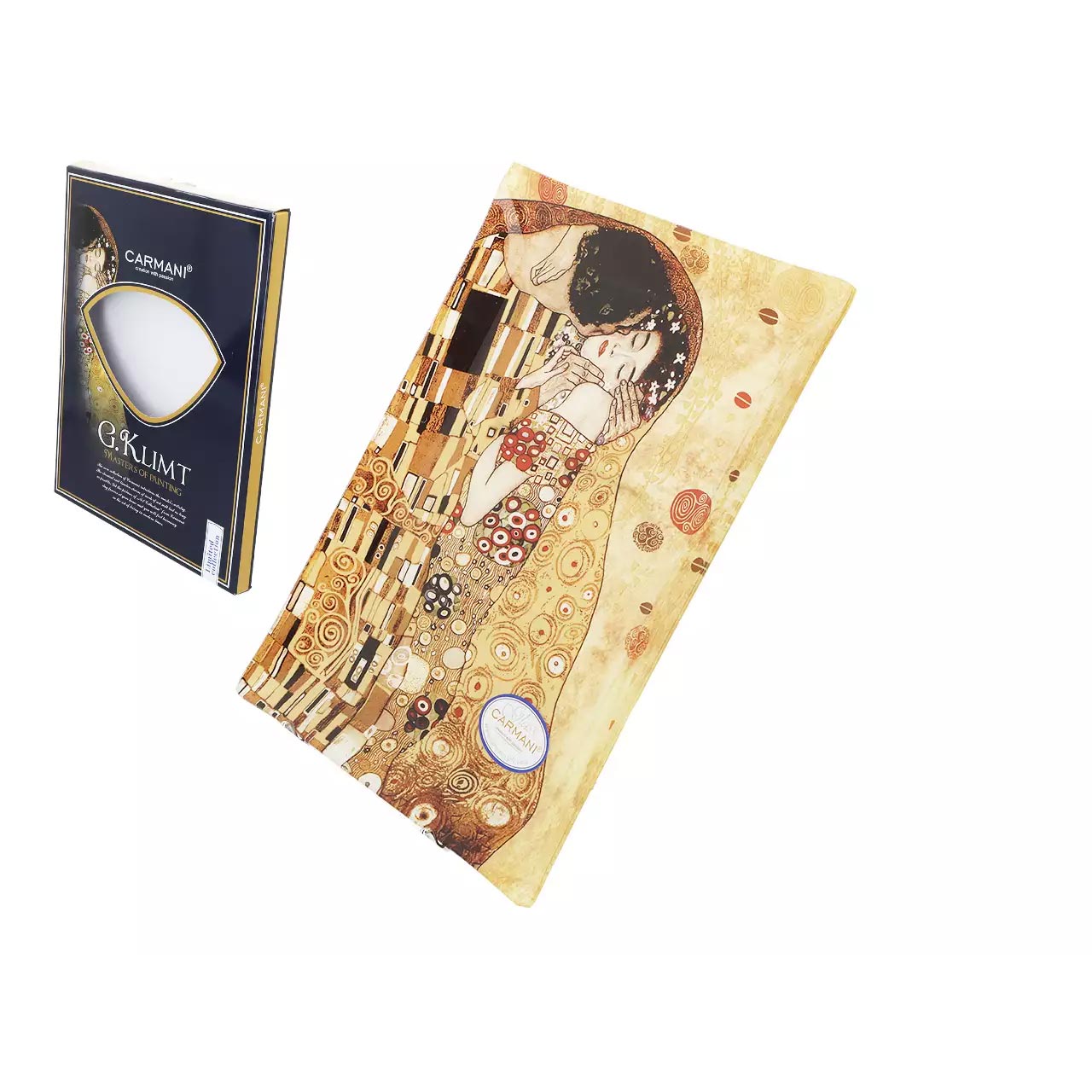 Tányér, étkészlet Klimt üveg tányér 32X24 cm díszdobozban