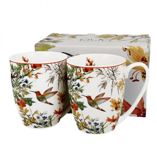 Kolibri madaras porcelán bögre szett – 2 darabos 360 ml – díszdobozos