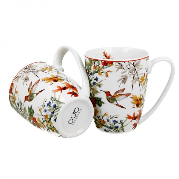 Kolibri madaras porcelán bögre szett – 2 darabos 360 ml – díszdobozos