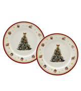 Karácsonyi fenyőfás porcelán desszertes tányér szett 2 db-os 19 cm Christmas Tree 3
