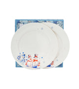 Karácsonyi hóemberes porcelán desszertes tányér szett 2db-os díszdobozban Snowman