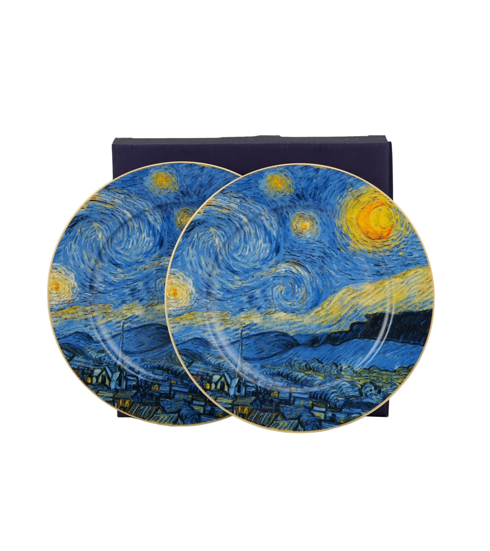 Porcelán desszertes tányér szett 2 db-os Van Gogh Csillagos éj