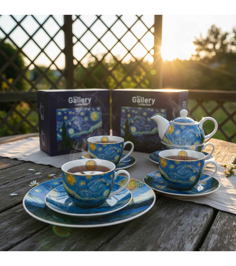 Porcelán desszertes tányér szett 2 db-os Van Gogh Csillagos éj