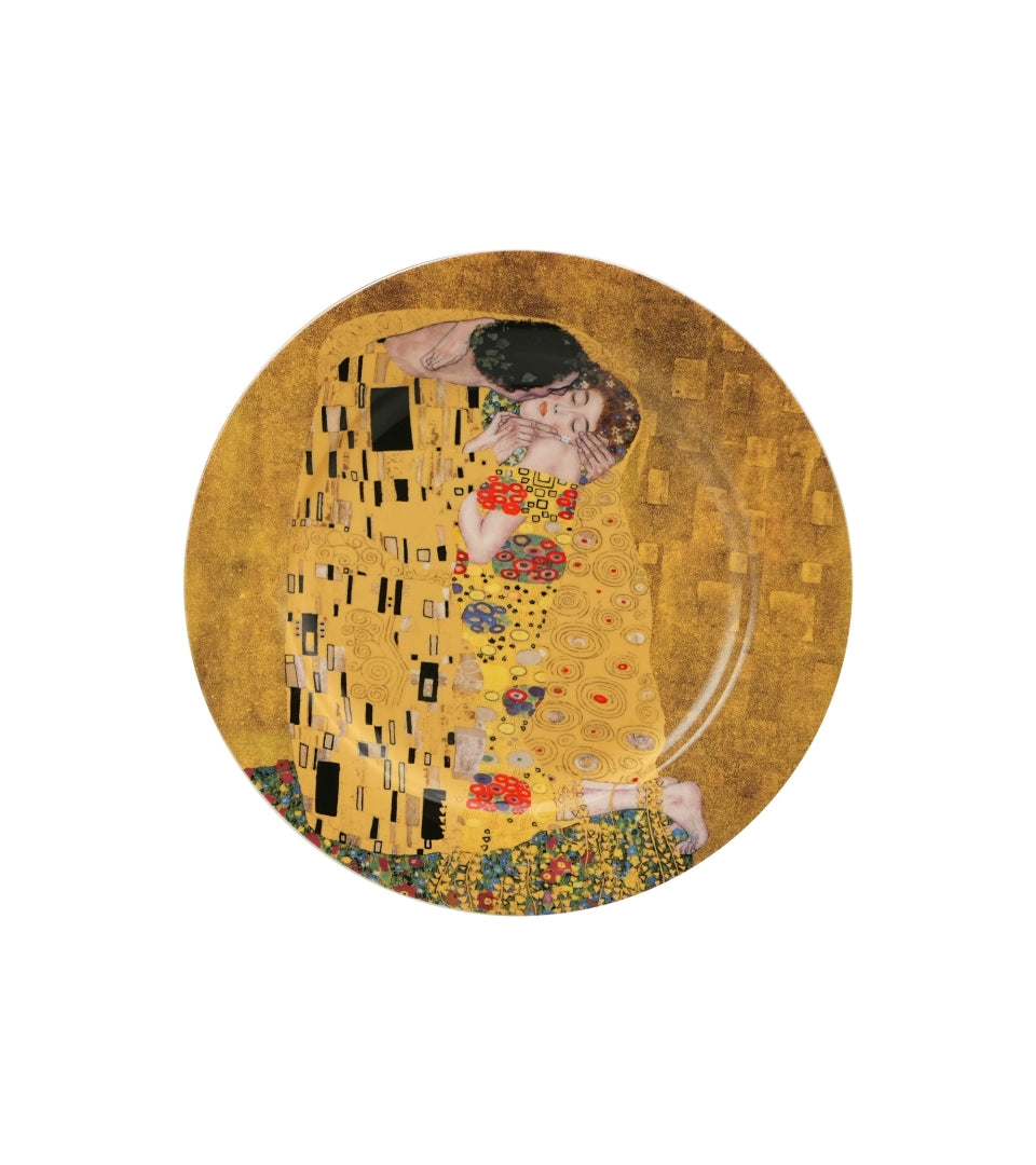 Porcelán desszertes tányér szett 2 db-os Klimt A Csók díszdobozban